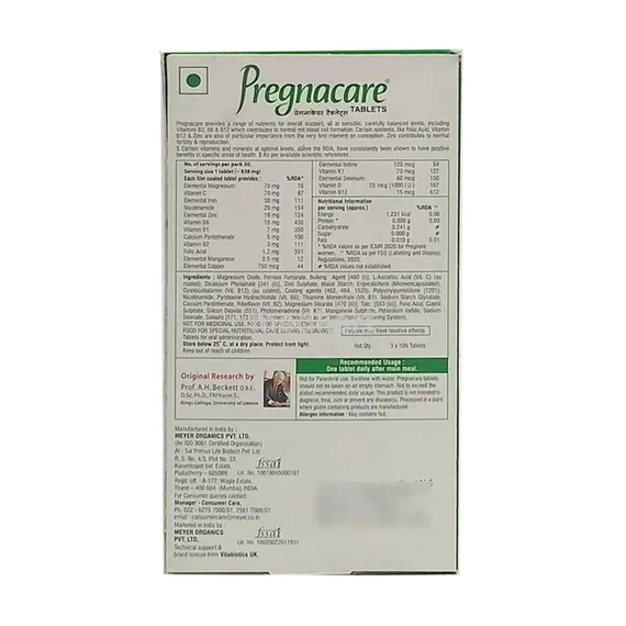 pregnacare tablet 10's